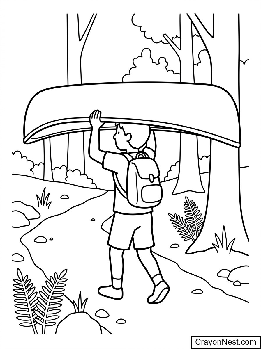 Canoe Portage Trail Coloring Page